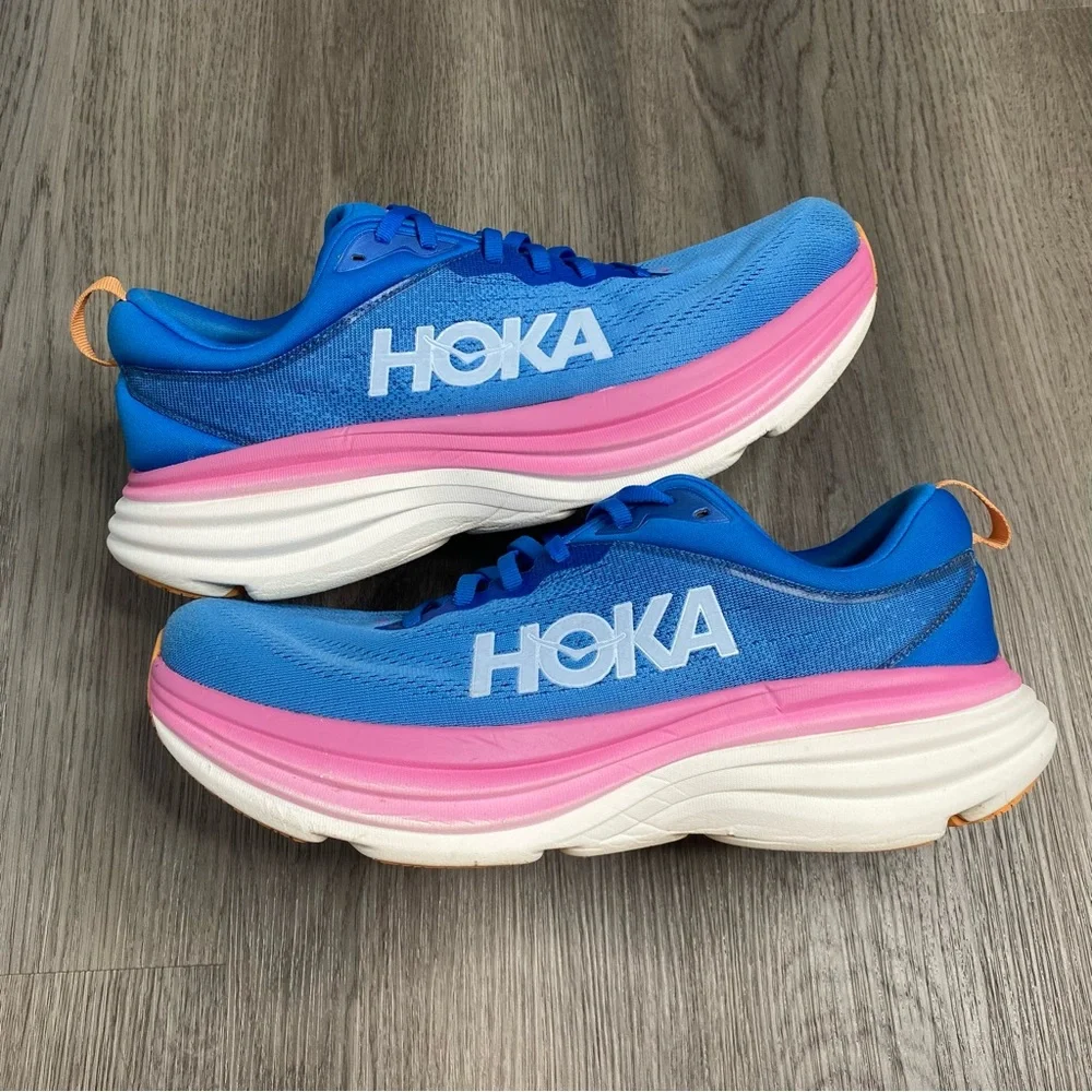 Hoka One One Bondi 8 Womens Size 11 B Blue Running Shoes Sneakers Cushion Walk - Picture 2 of 11